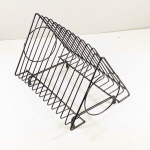 Black triangle wire CD rack,  45rpm LP Record Holder, notebook storage rack